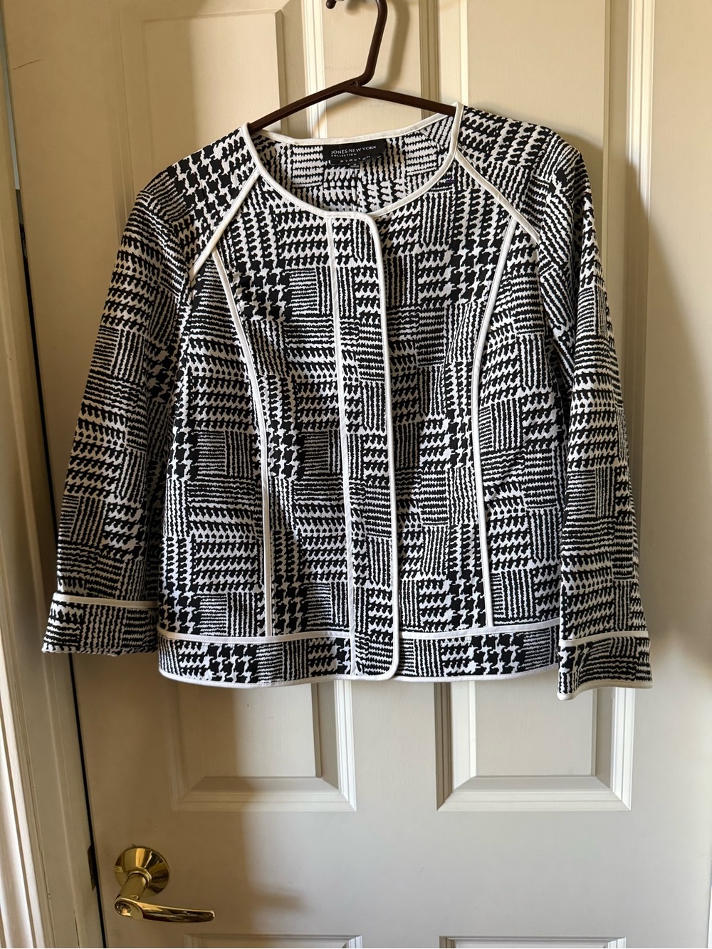 Jones New York Black & White Patterned Women's Jacket
